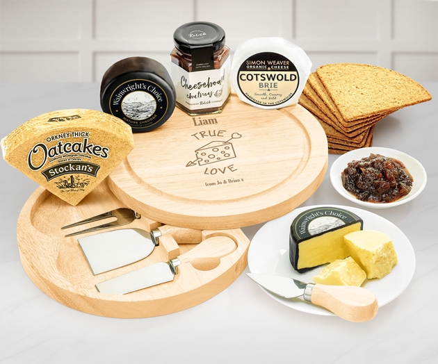 Valentine's Day Personalised Cheese Board Selection Gift Set